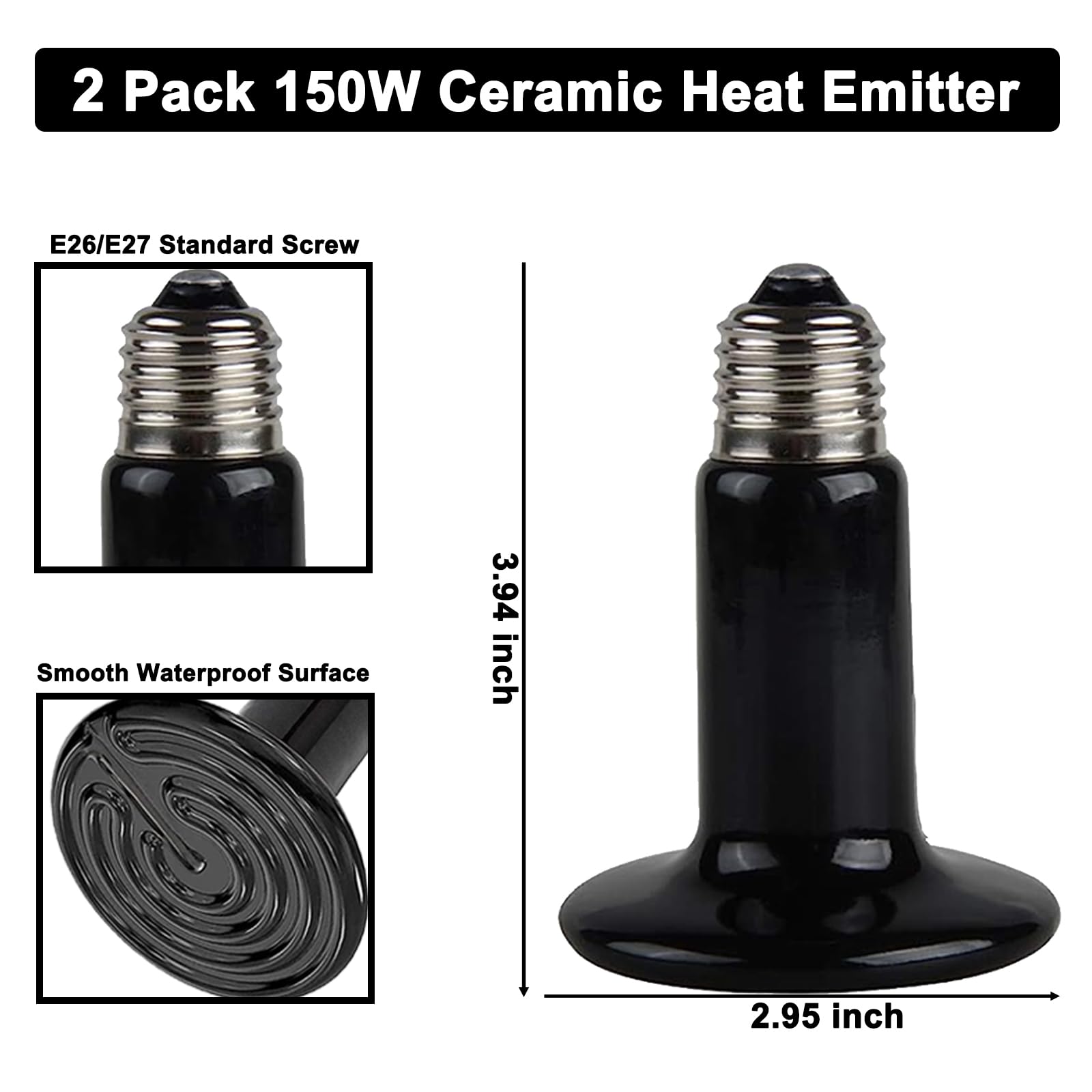DXOPHIEX dual reptile light fixture two-dome assembly with independent control