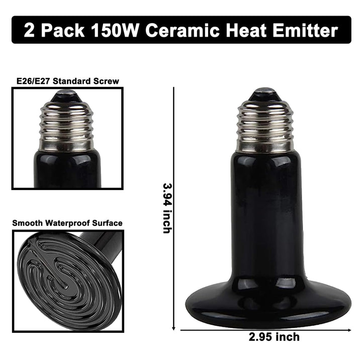 DXOPHIEX dual reptile light fixture two-dome assembly with independent control