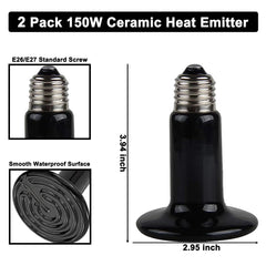DXOPHIEX dual reptile light fixture two-dome assembly with independent control