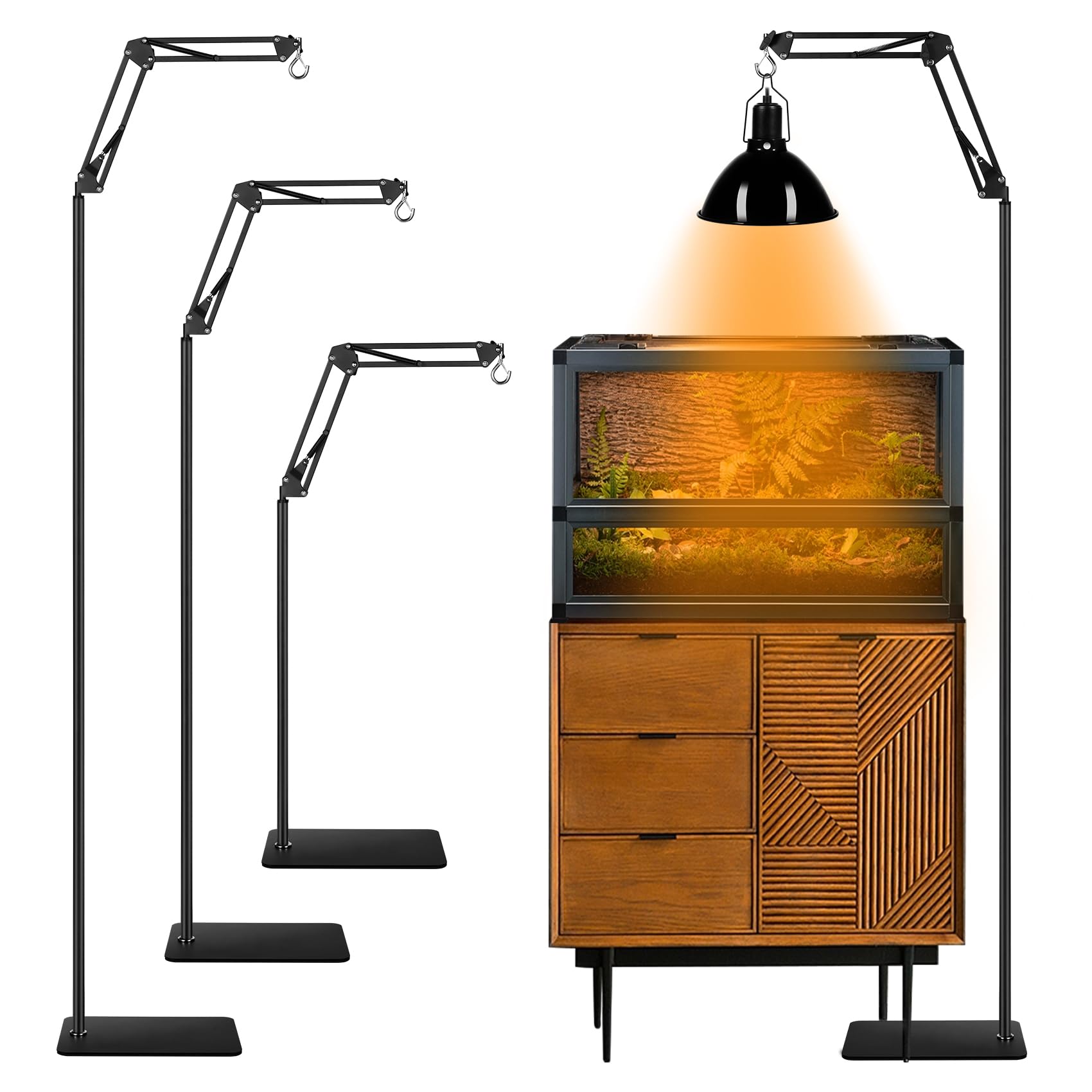 DXOPHIEX heat lamp stand base provides stable support for reptile lighting.