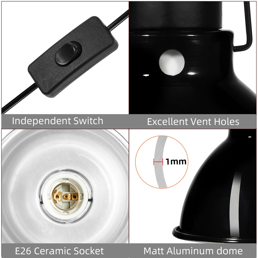 DXOPHIEX independent switch reptile light fixture for safe, selective control.