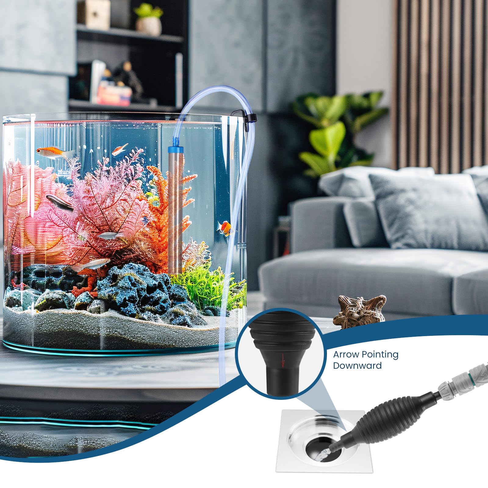 DXOVEEN 12 inch gravel tube delivers gentle flow to protect aquascape