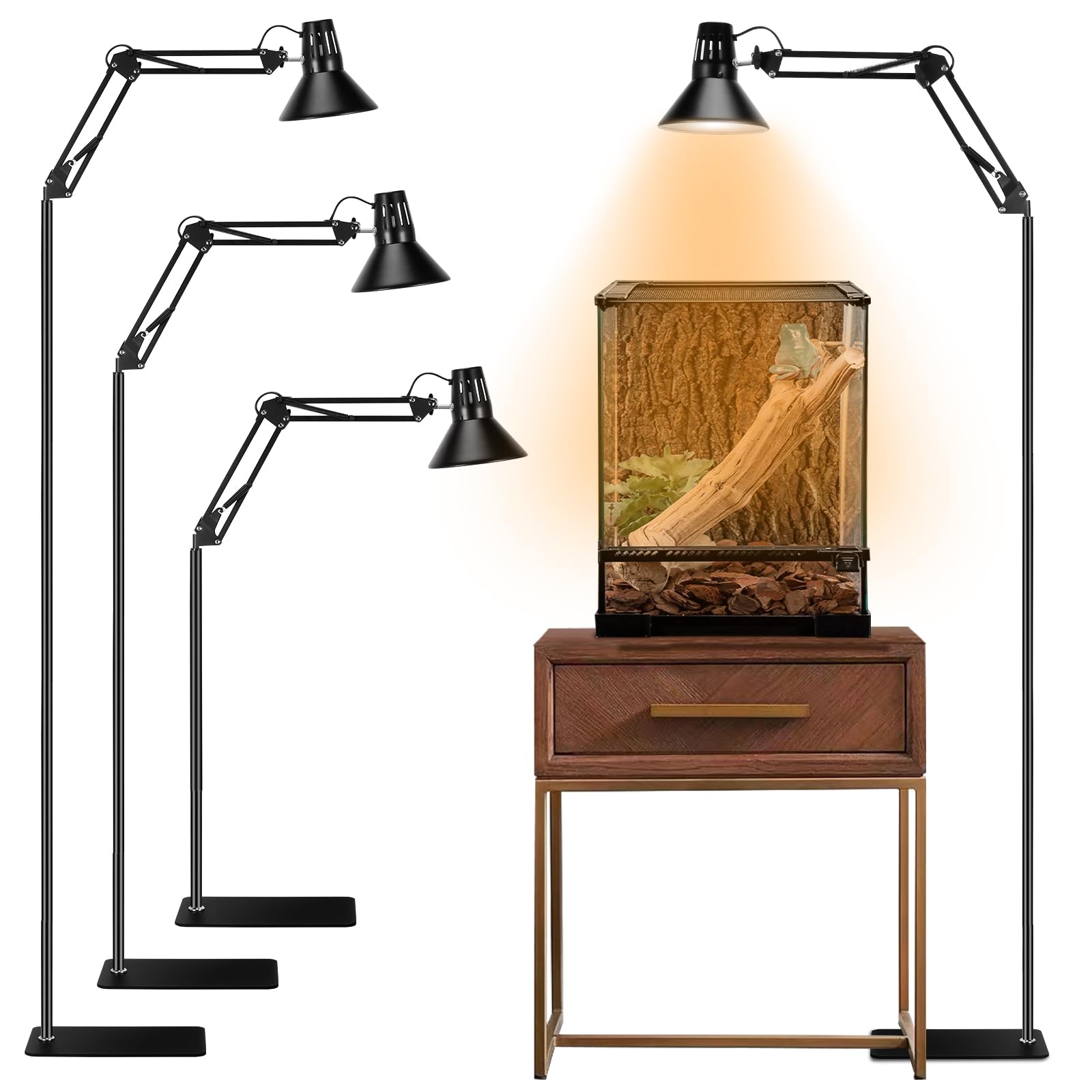 DXOVEEN reptile heat lamp stand being assembled for easy terrarium setup