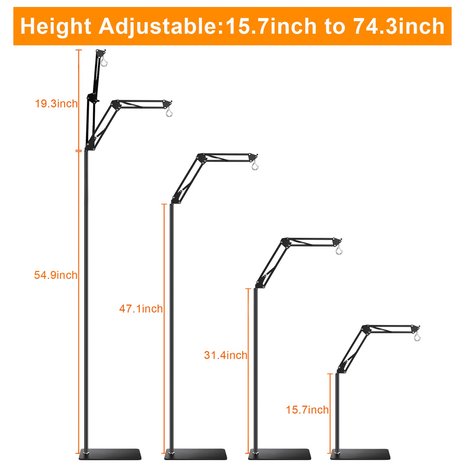 DXOVEEN reptile lamp stand with a 360 degree swing arm for flexible lighting.