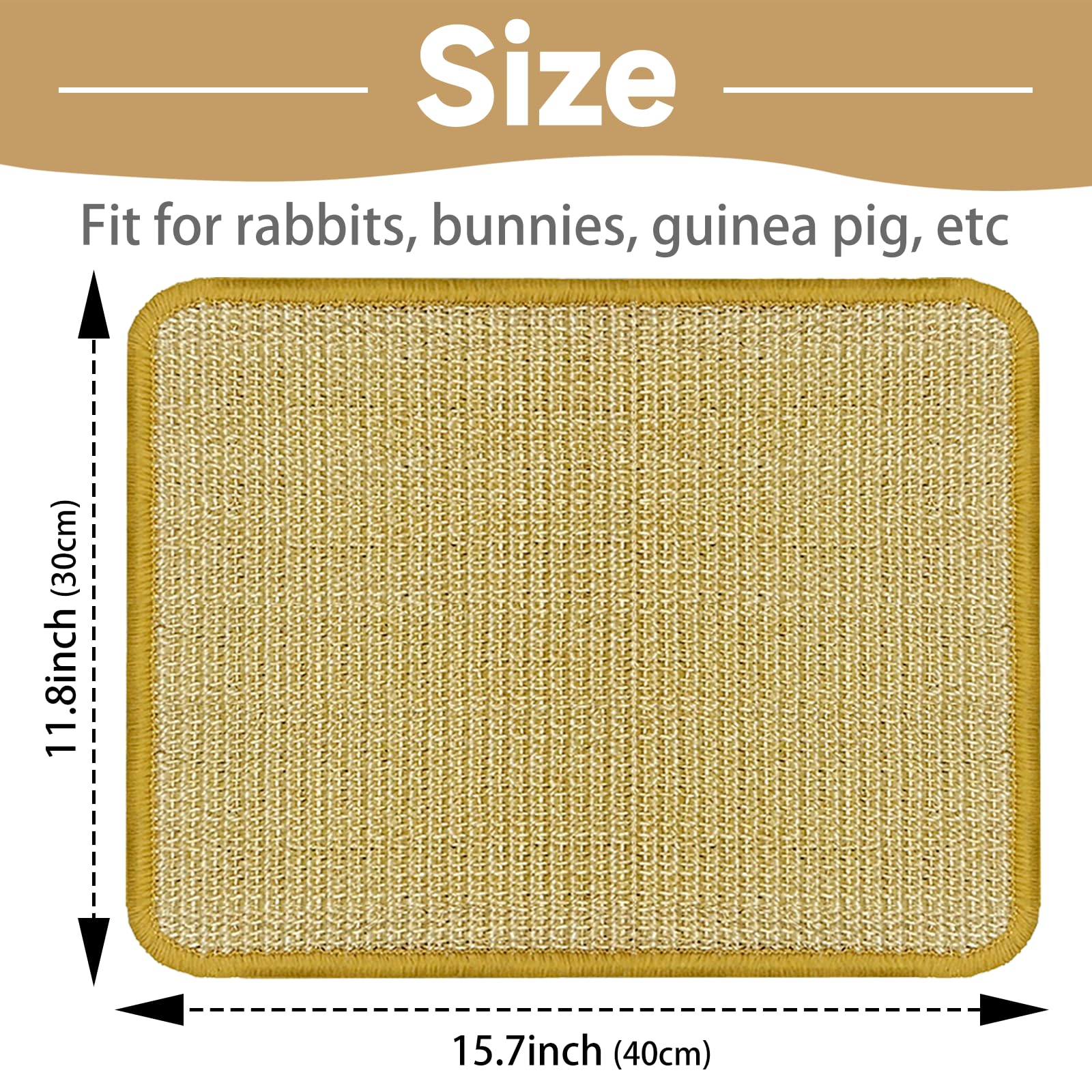 DYAUS rabbit scratching pad in cage demonstrates durable weave for long-term use.