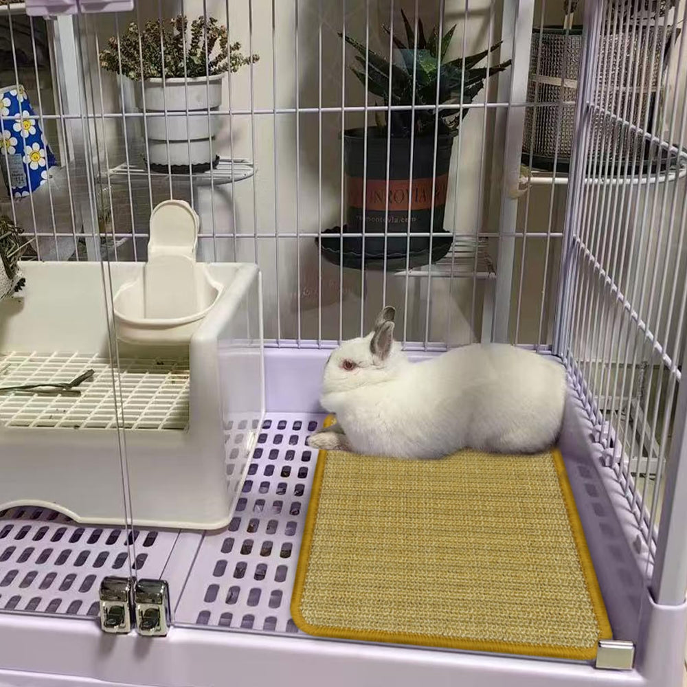 DYAUS sisal mat for small pets 16x12in highlights compact size.