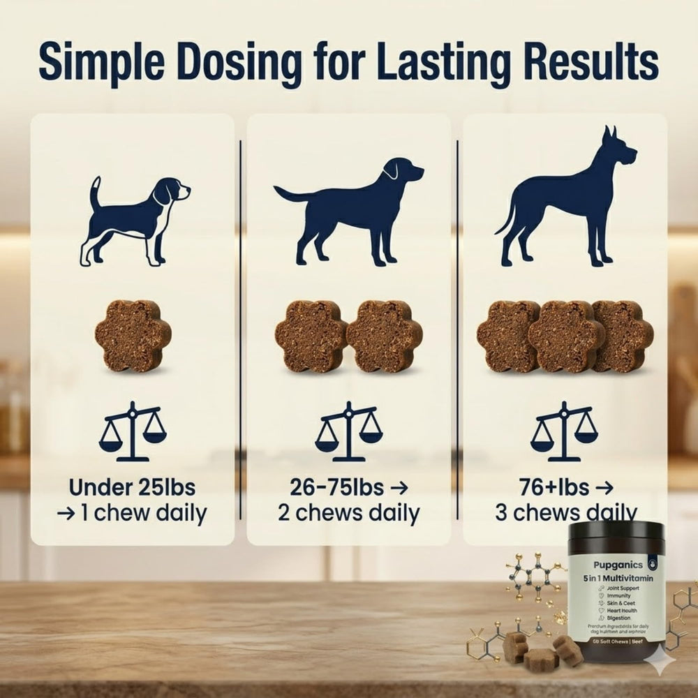 DYDUON Pupganics probiotics and glucosamine boost canine wellness.