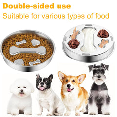 Dyienocs non-slip base pet bowl remains steady during meals.