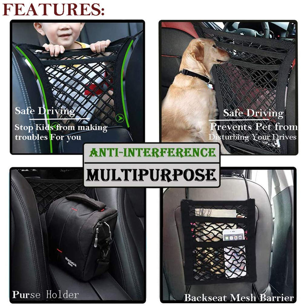 DYKESON car mesh storage organizer adds on the go storage for essentials.