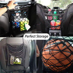 DYKESON stretchable dog barrier mesh adapts to seats for flexible containment.