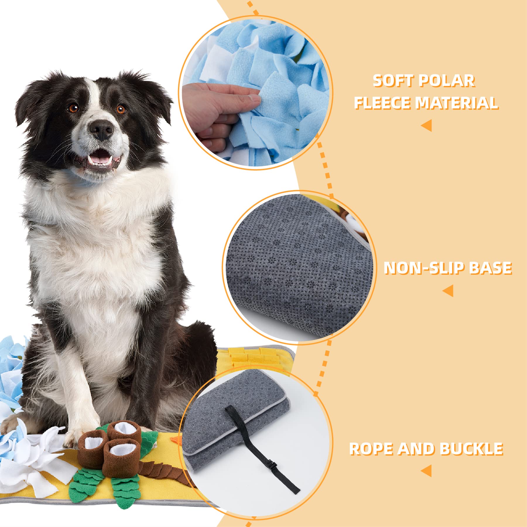 DyPinYise snuffle mat features coconut trees for hiding