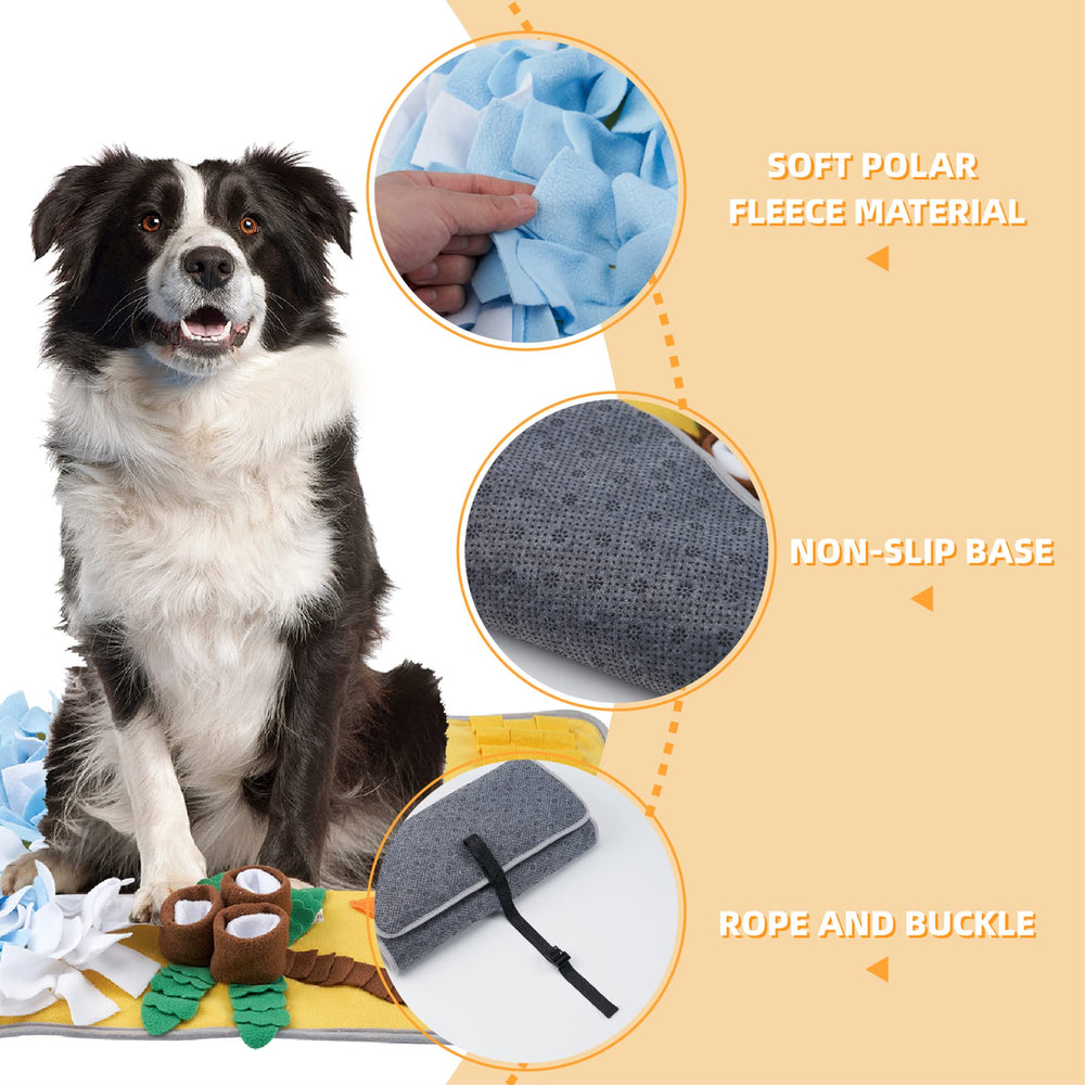 DyPinYise snuffle mat features coconut trees for hiding