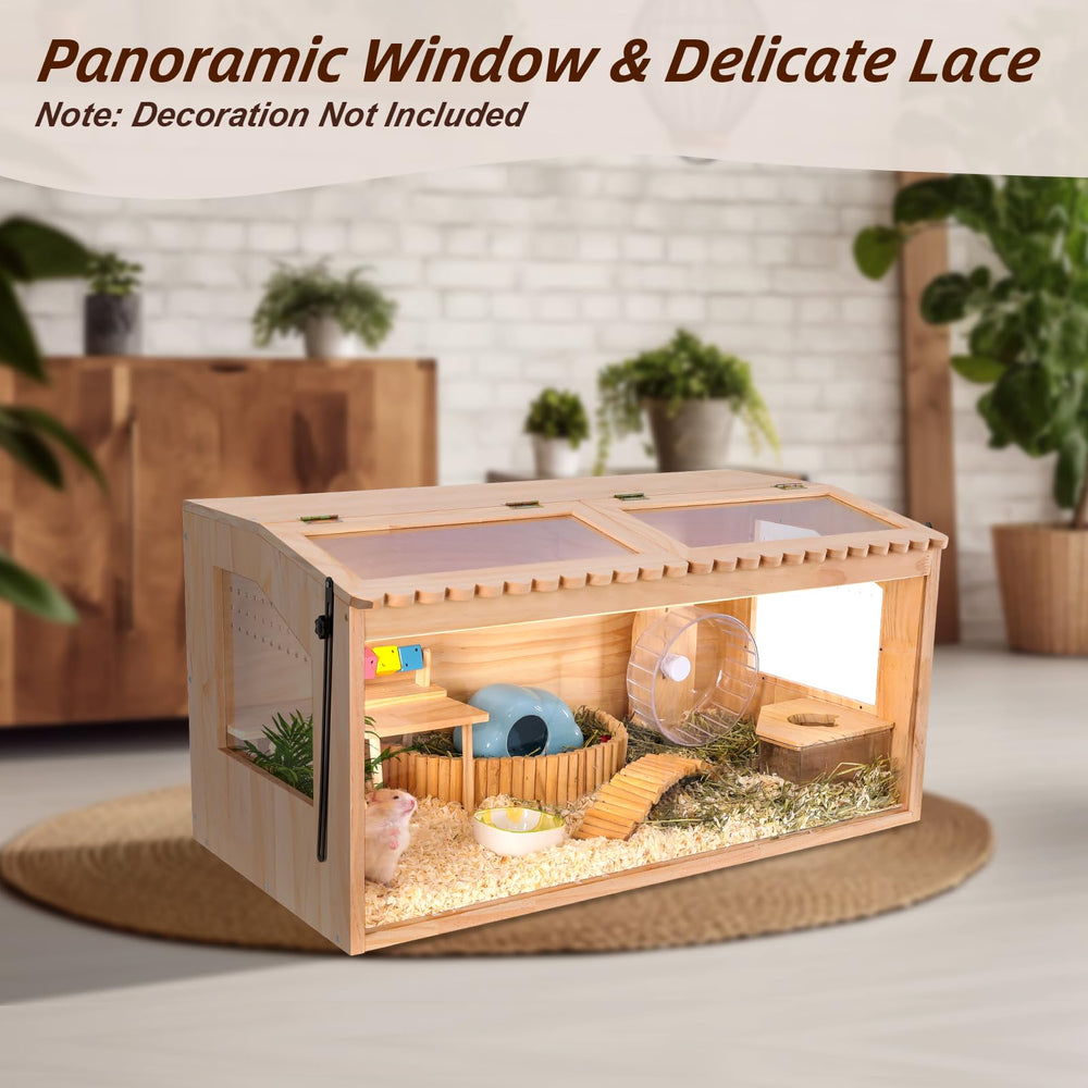 DZWLKJ wooden hamster cage 32x16 easy-assembly design ships with guidance