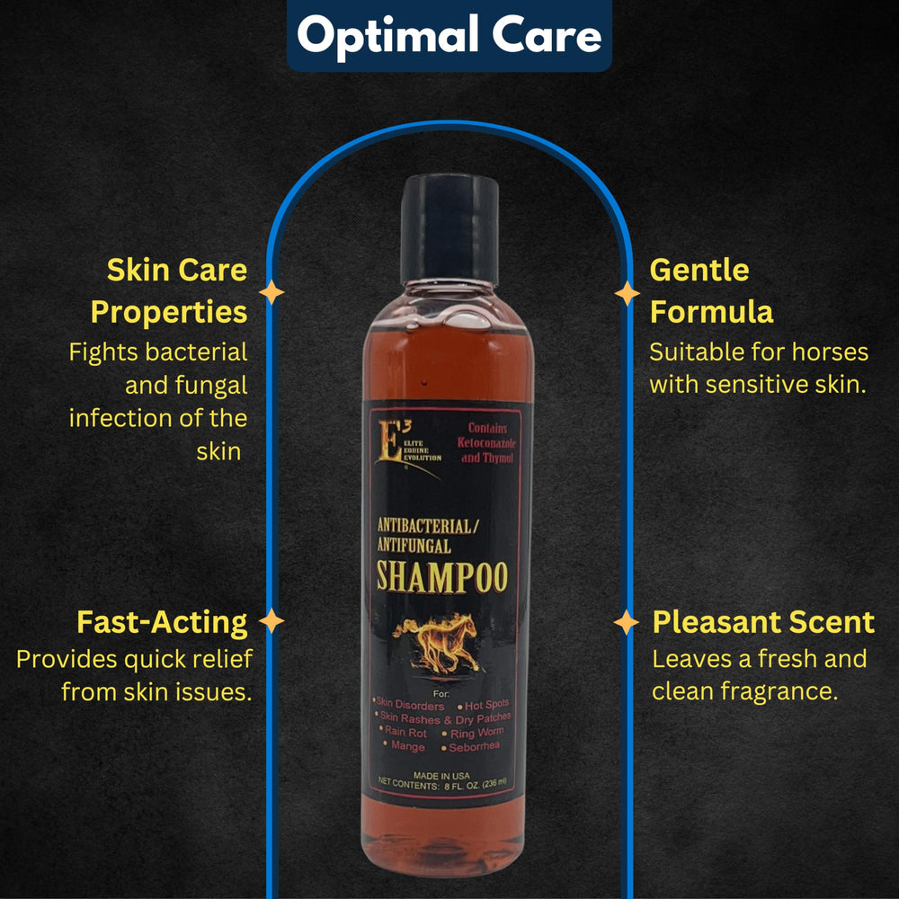 Foamy lather from E3 shampoo on a coat indicating deep cleansing for horses and dogs.