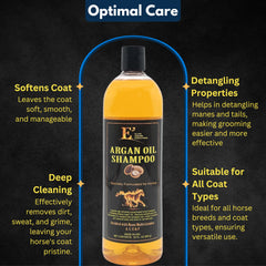 E3 Argan Oil Shampoo pump-dispense for easy, mess-free baths.