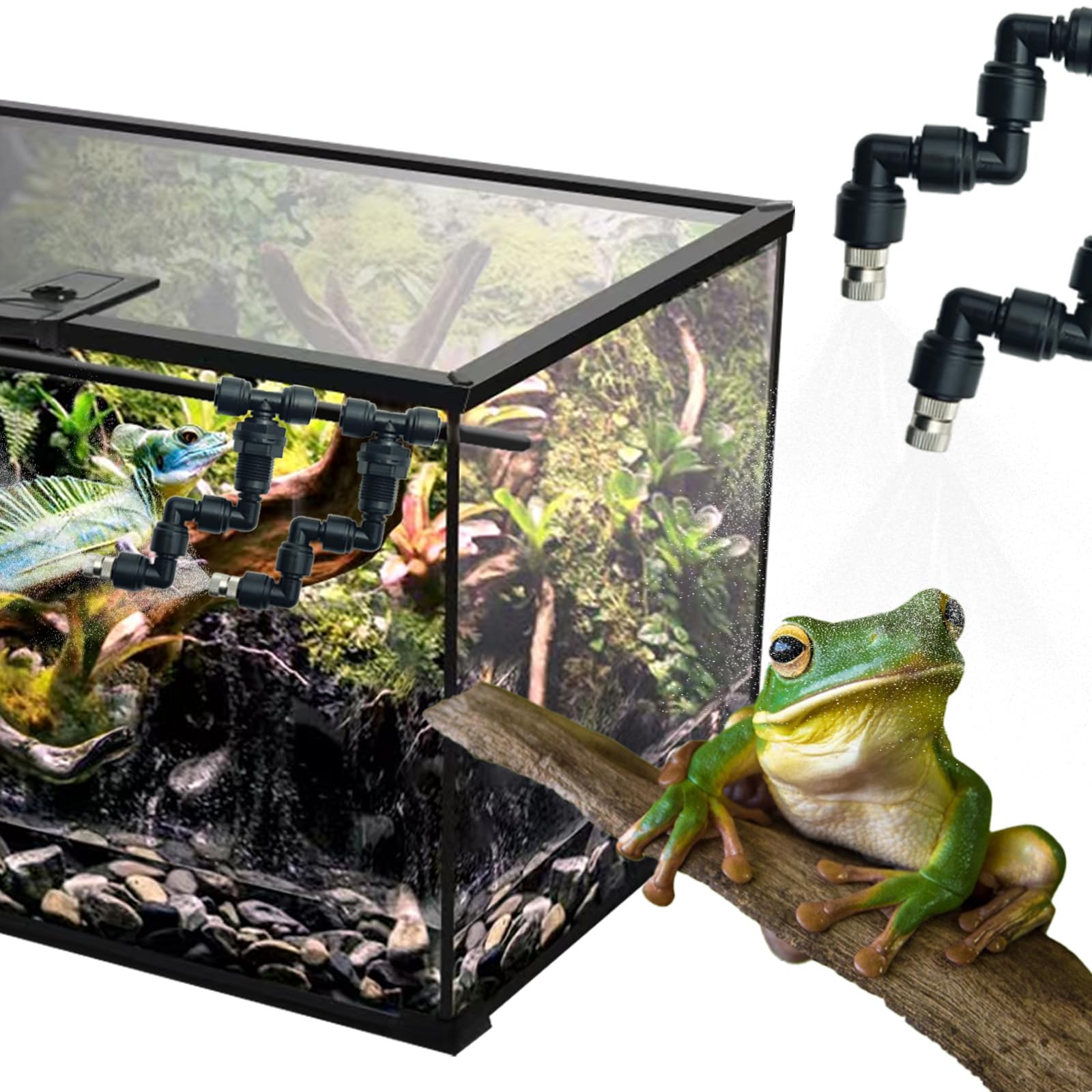 Eadabok misting accessories kit with two nozzles enhances enclosure versatility