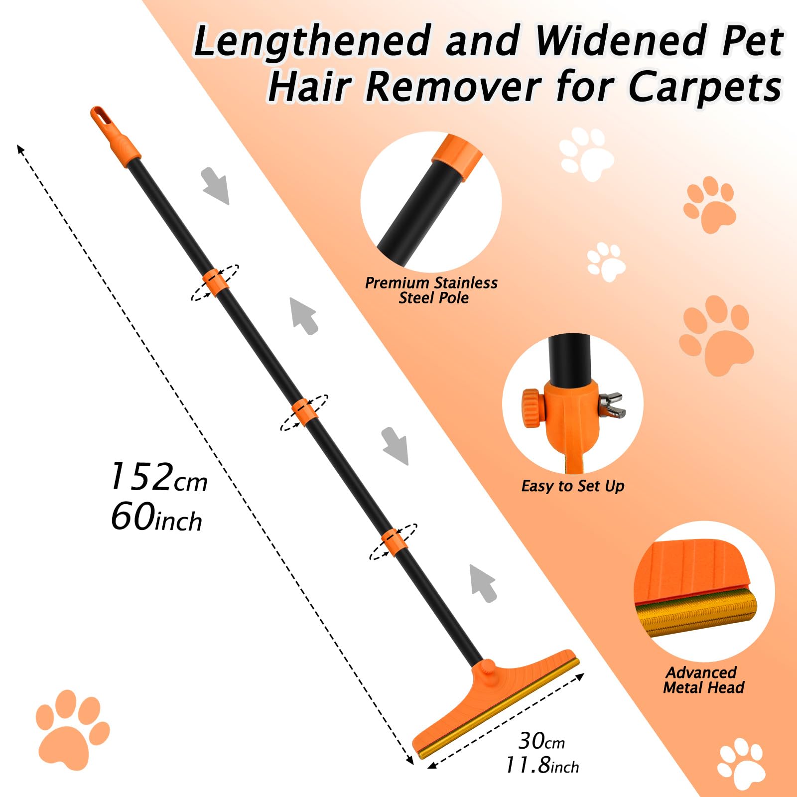 Eaersan metal teeth provide durable pet hair removal