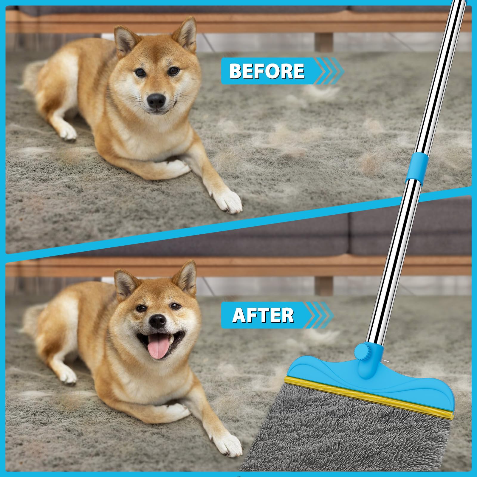 Eaersan Y-shaped fur remover used on couch for deep cleaning.