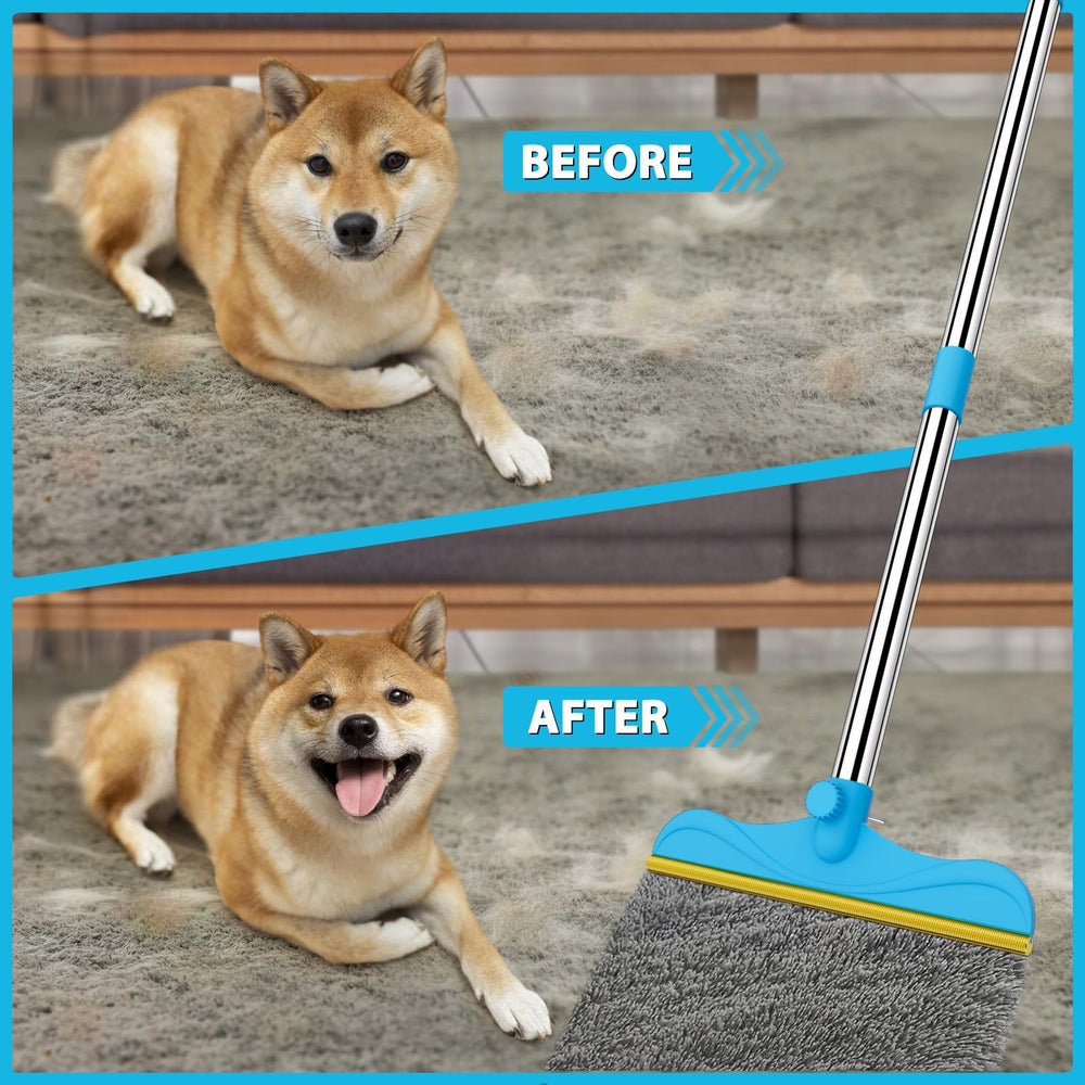 Eaersan Y-shaped fur remover used on couch for deep cleaning.