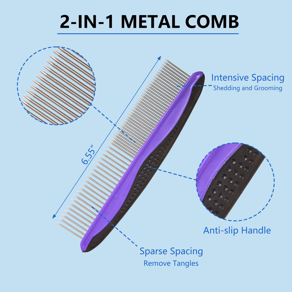 EAFBAO 2-in-1 metal comb for detailing and finishing the coat.