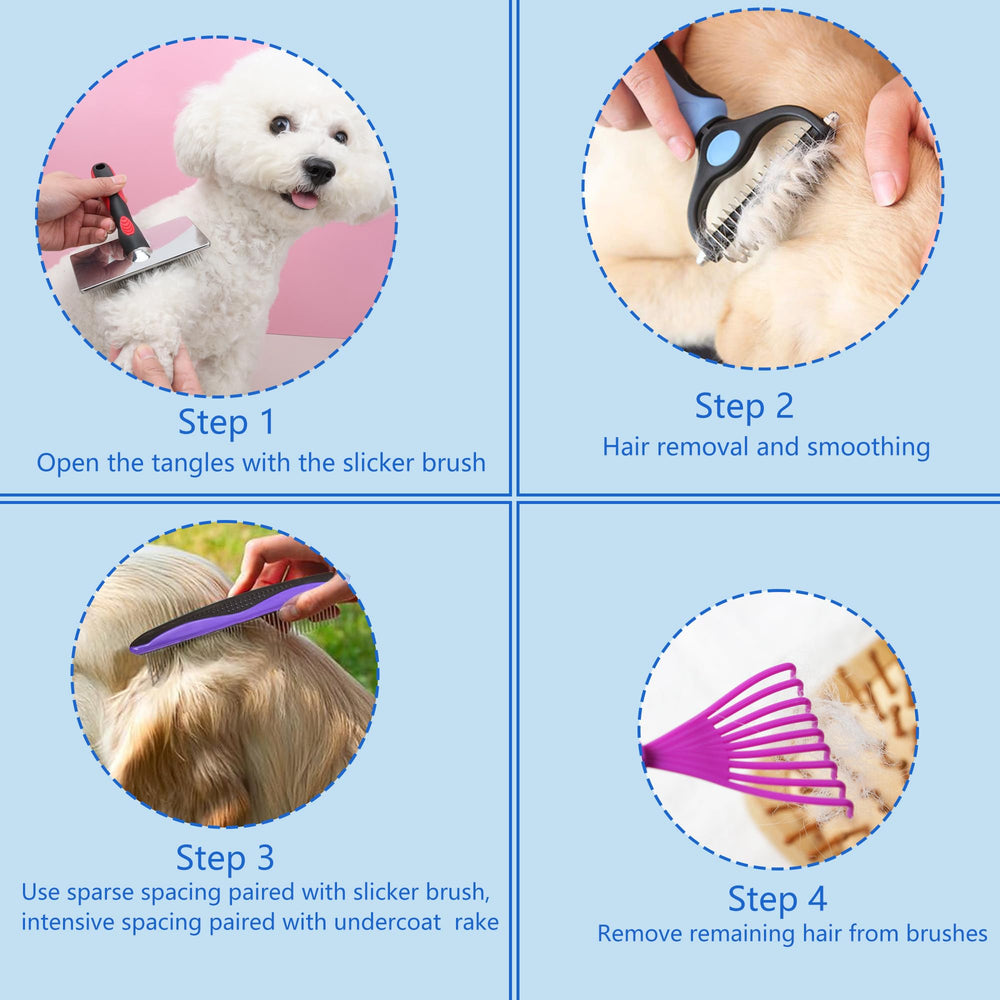 EAFBAO grooming kit used on a long-haired cat to reduce matting.