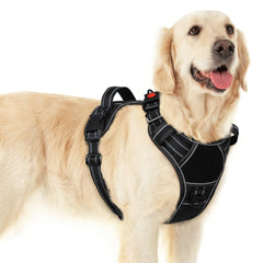 Eagloo large dog harness with 3 buckles for easy on and off during daily wear