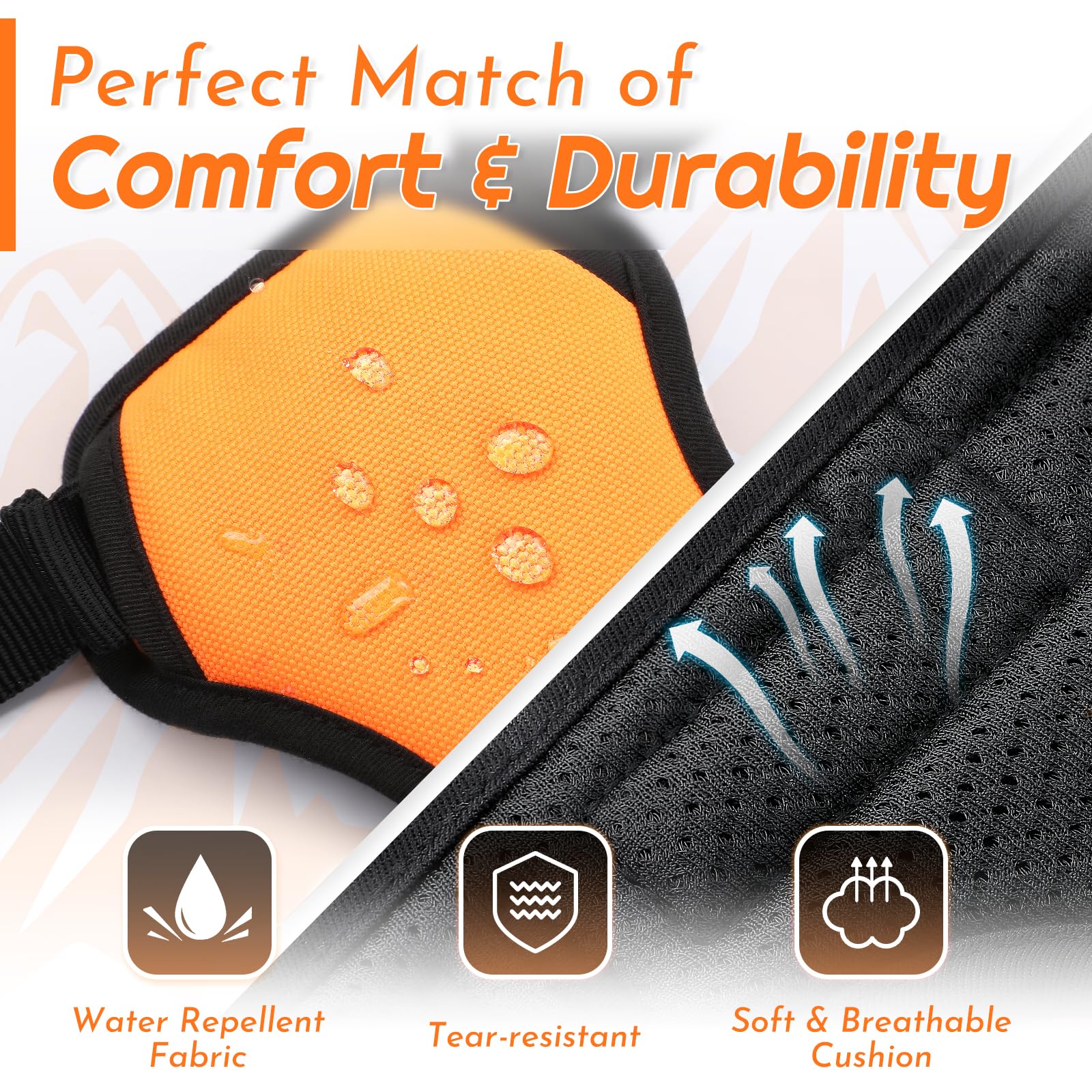 Eagloo large harness quick-snap buckles for easy on/off.