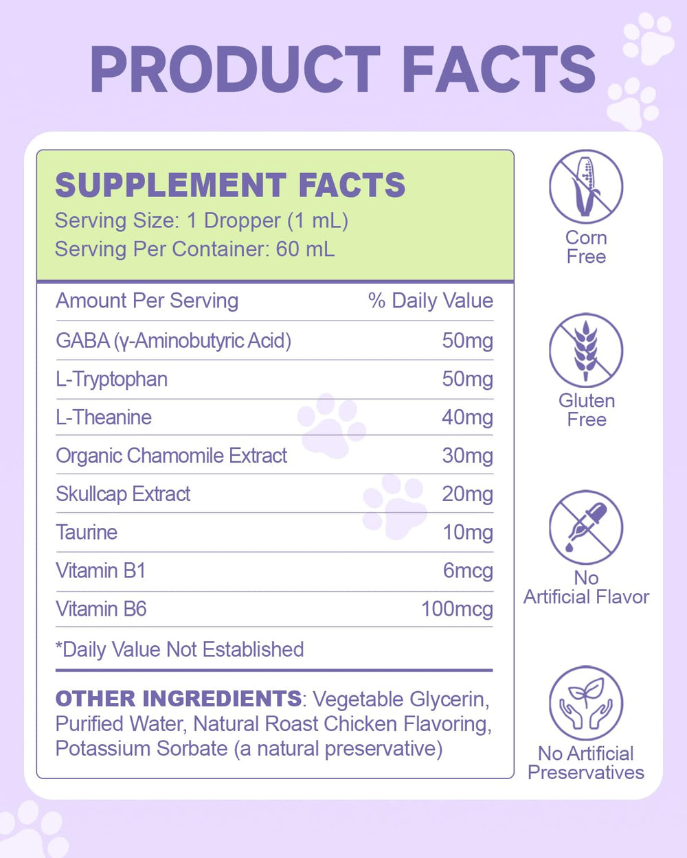 Drops mixed with water or food for convenient dosing with meals.