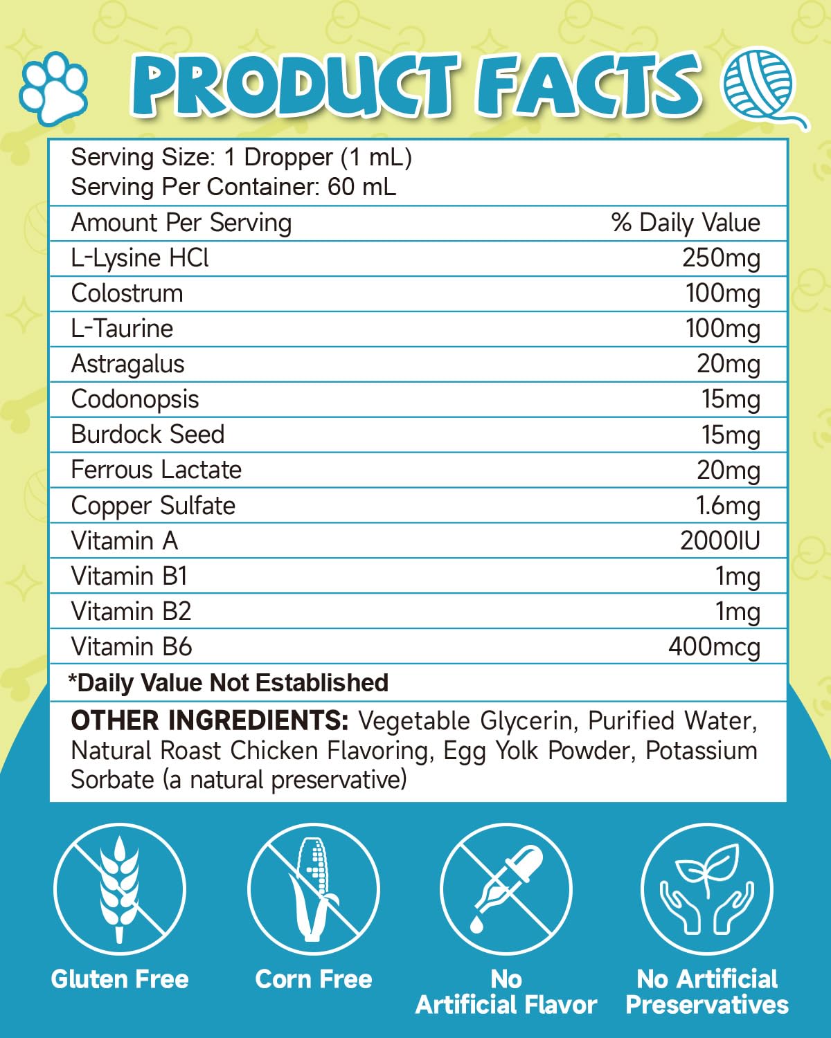 Daily-use bottle of Eagou Diary L-Lysine Drops for cats