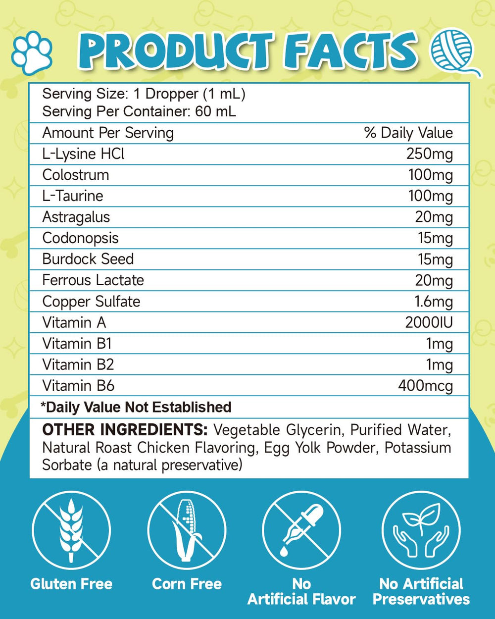 Daily-use bottle of Eagou Diary L-Lysine Drops for cats