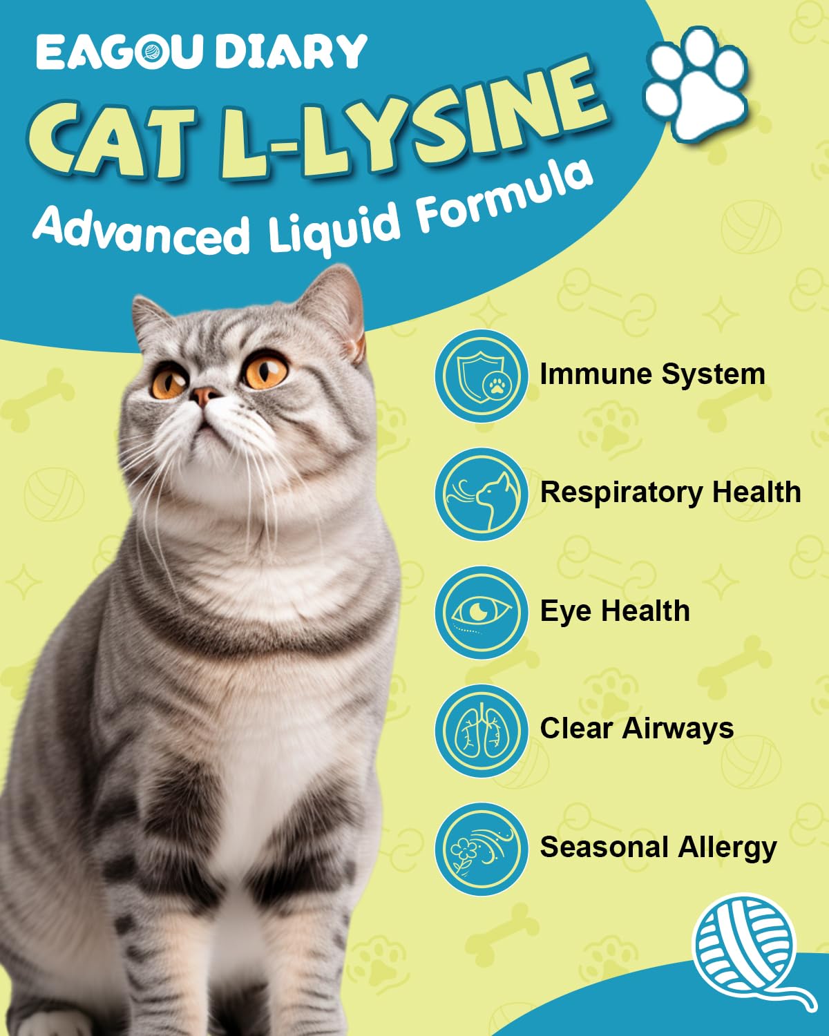 Eagou Diary L-Lysine Drops roasted chicken flavor aids feeding