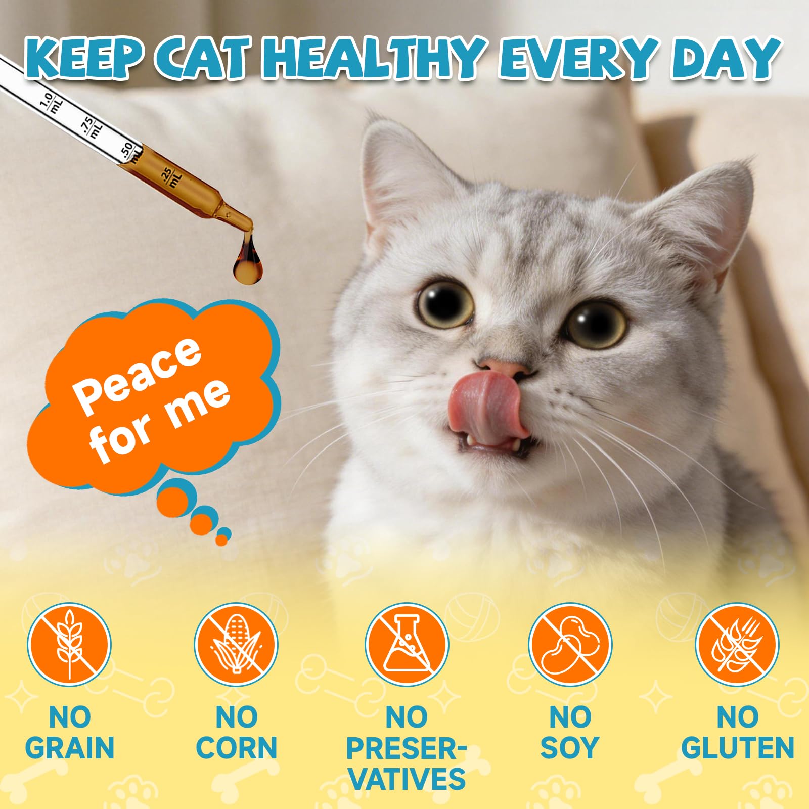 Eagou Diary Taurine for Cats Drops immune-supporting formula