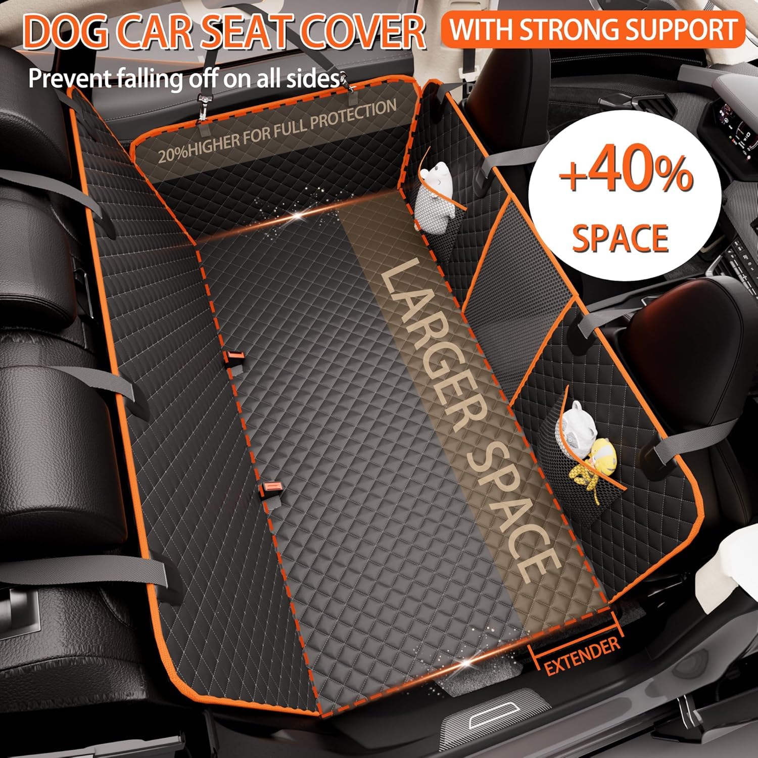 Eamefia heavy duty dog car seat cover protects upholstery and lasts