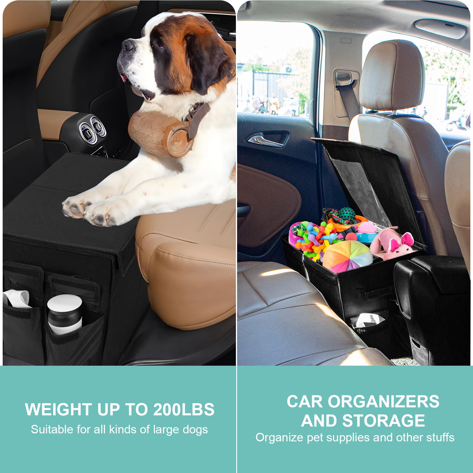 EAROND dog seat extender back view showing full-width protection for dogs