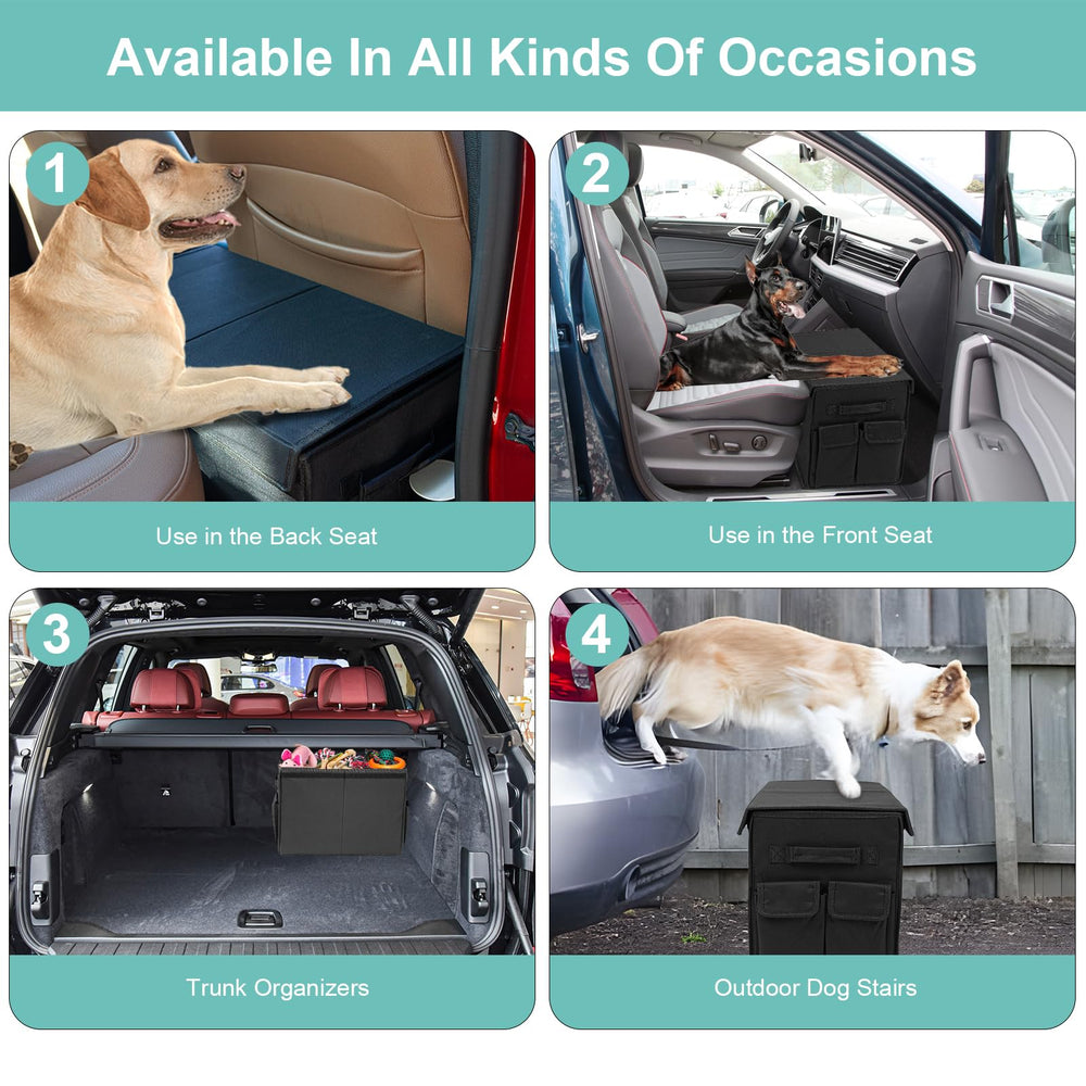EAROND dog resting on extended backseat showcasing comfortable space