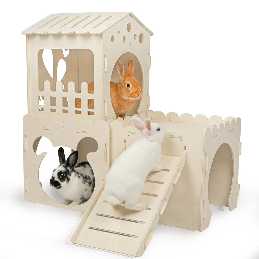 EAROND extra large rabbit castle main view showing spacious play area
