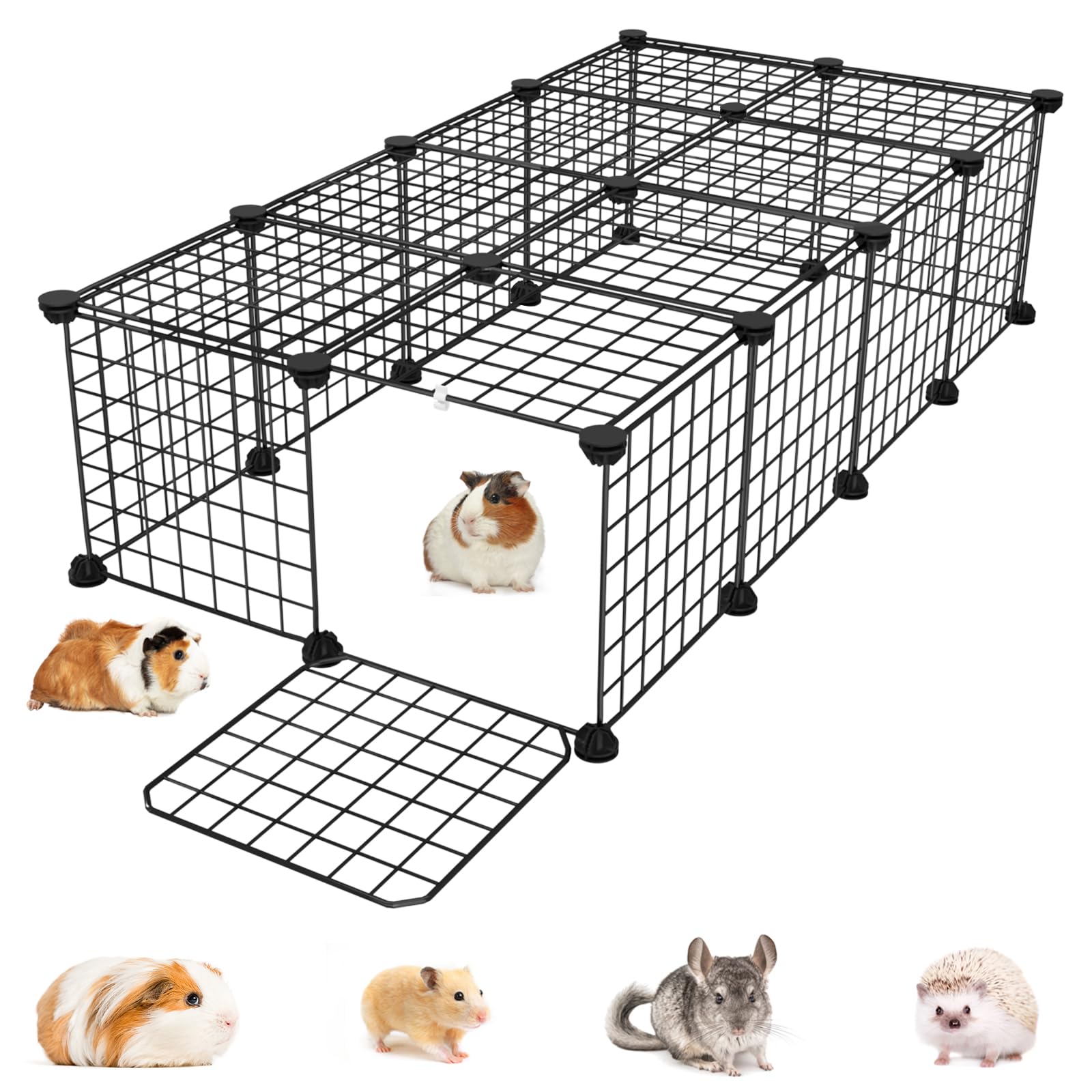 EAROND guinea pig cage with door and top enables easy access and improved ventilation.
