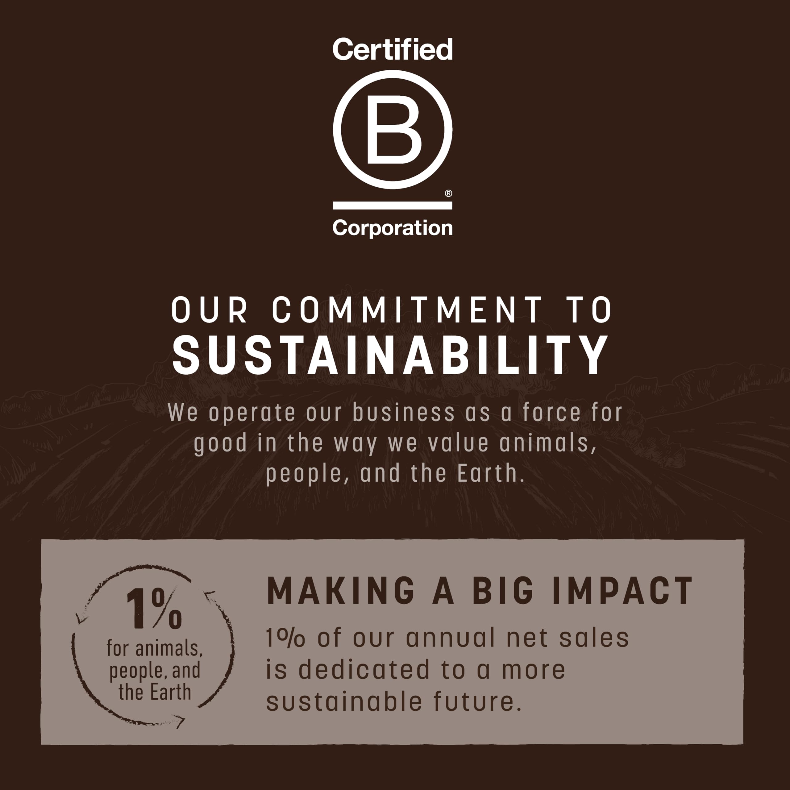 Earth Animal brand with B Corp commitment badge on packaging.