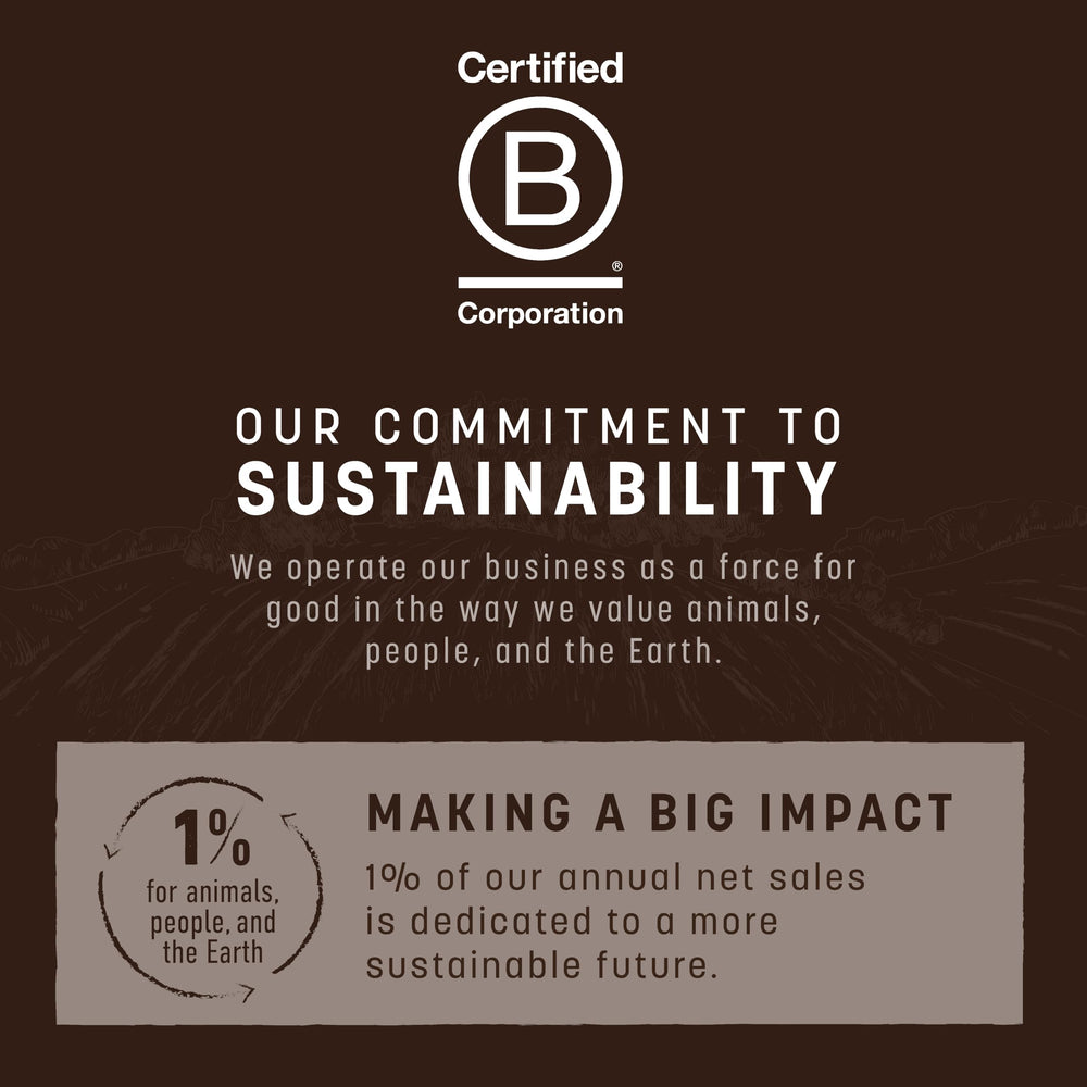 Earth Animal brand with B Corp commitment badge on packaging.