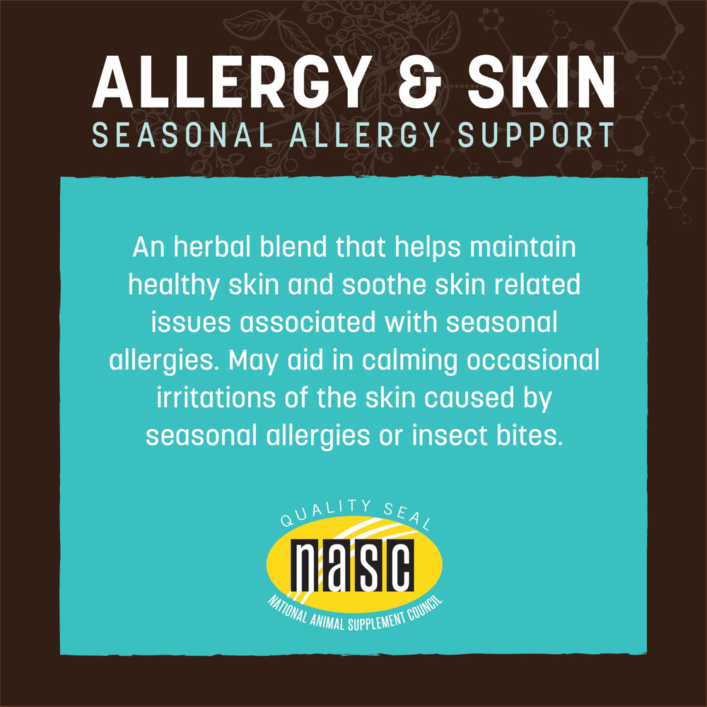 Earth Animal Apothecary allergy and skin support drops for pets during peak allergy times.