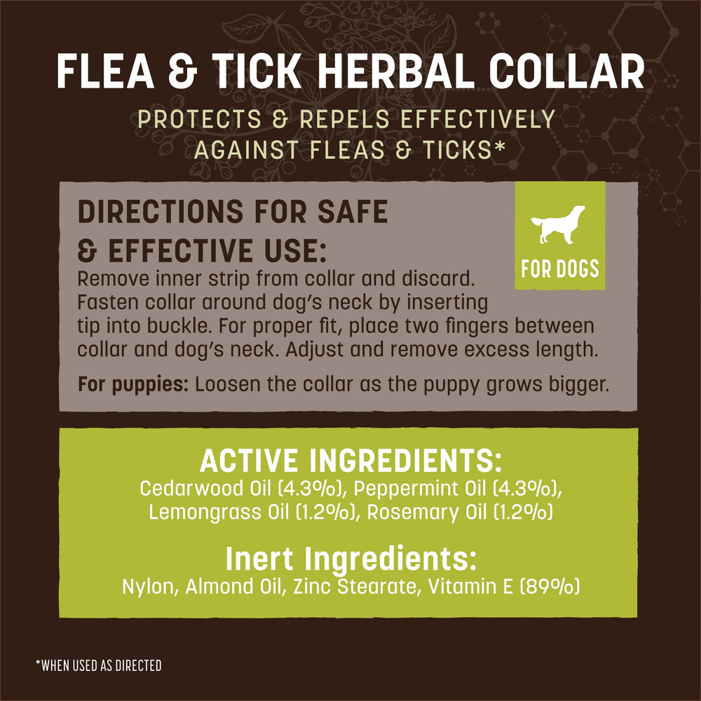 Herbal collar paired with internal care products for holistic protection