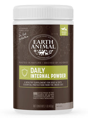 Earth Animal Daily Internal Powder bottle for dogs and cats with easy daily dosing for comfort