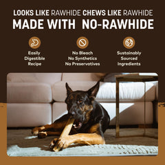 Earth Animal No Hide ingredients list graphic highlights seven simple components.