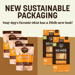 Earth Animal No Hide Chews for medium dogs 46-75 lbs package.