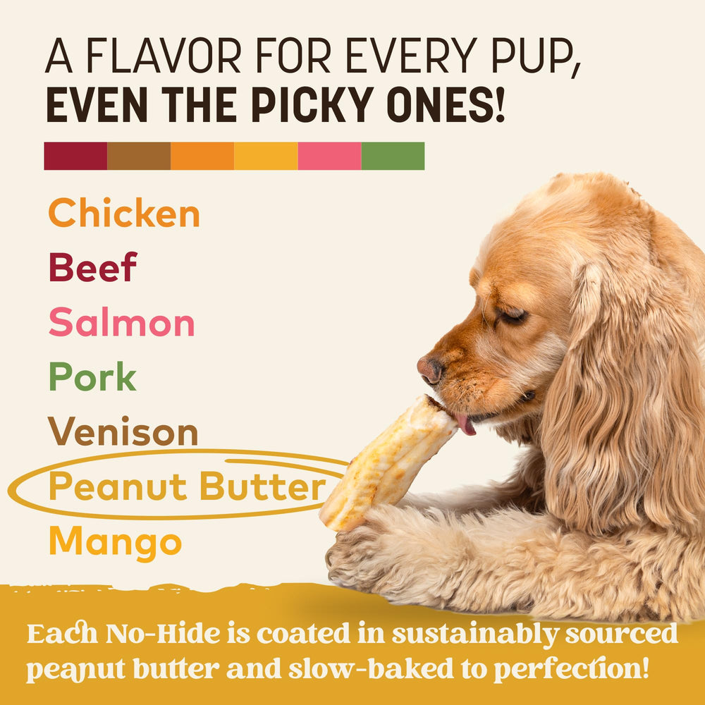 No Hide chews keep dogs engaged during chew time.
