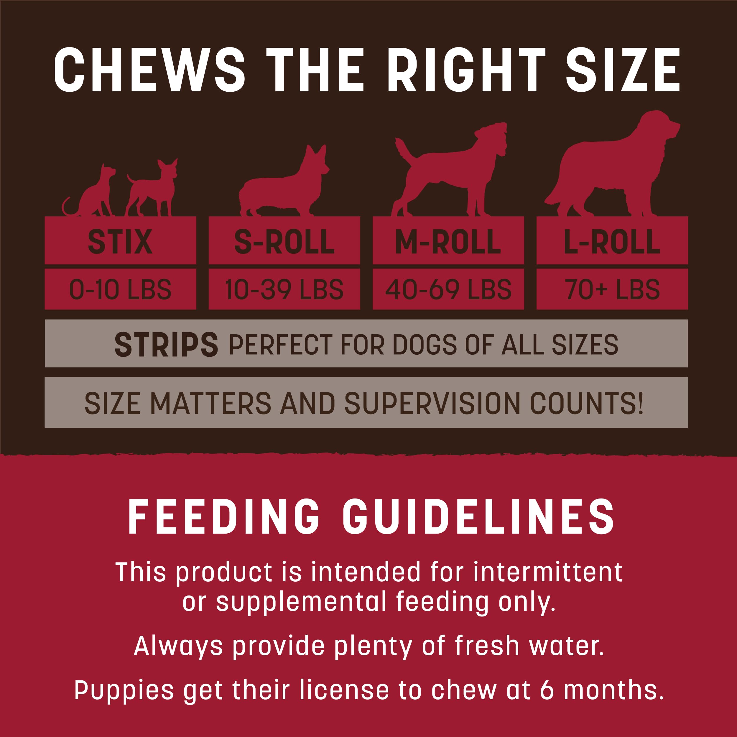 Durable texture of beef No-Hide Chews for lasting chew.