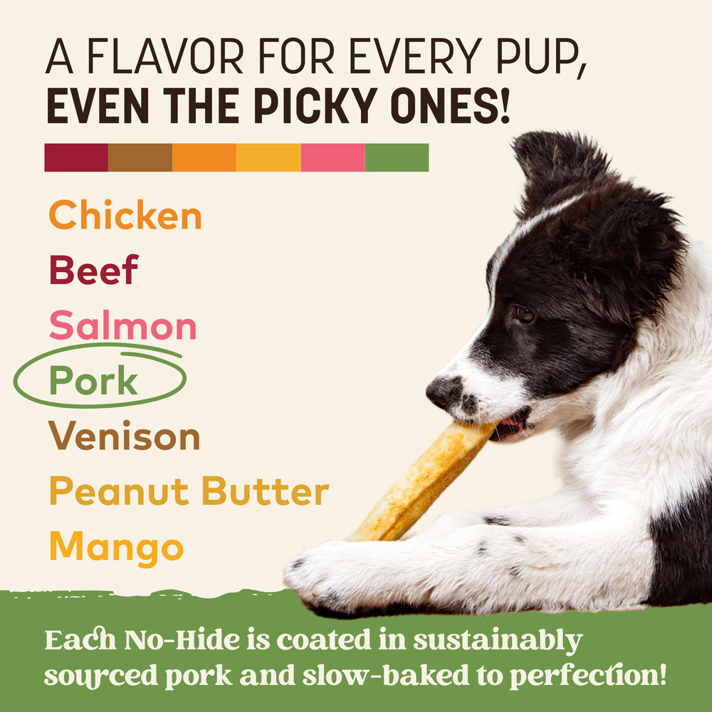 Earth Animal No Hide Chews rolls pork medium - simple 7-ingredient recipe for purity.