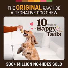 Earth Animal No-Hide Chews small-dog use closeup shows size ideal for 10-39 lb pets