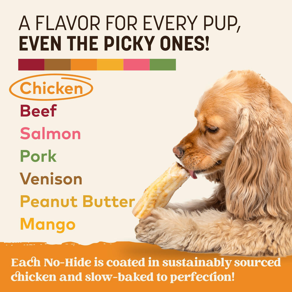 Earth Animal No Hide Chews small rolls chicken USA-made confirms humanely raised chicken