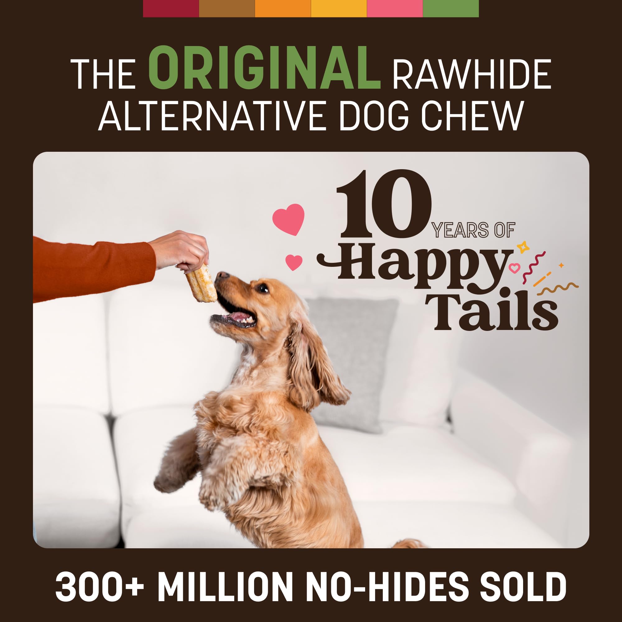 Earth Animal No Hide Chews pork rolls, bite-sized fun for puppies and seniors.
